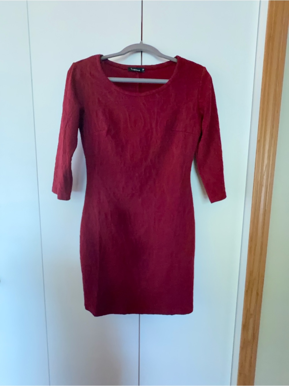 Renuar Deep Red Long Sleeve Sheath Dress